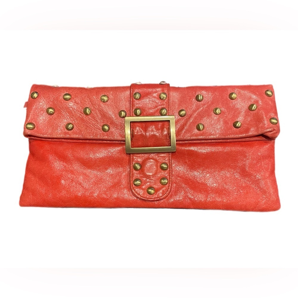 Sabina New York studded leather clutch. Add western flair to your wardrobe. B1